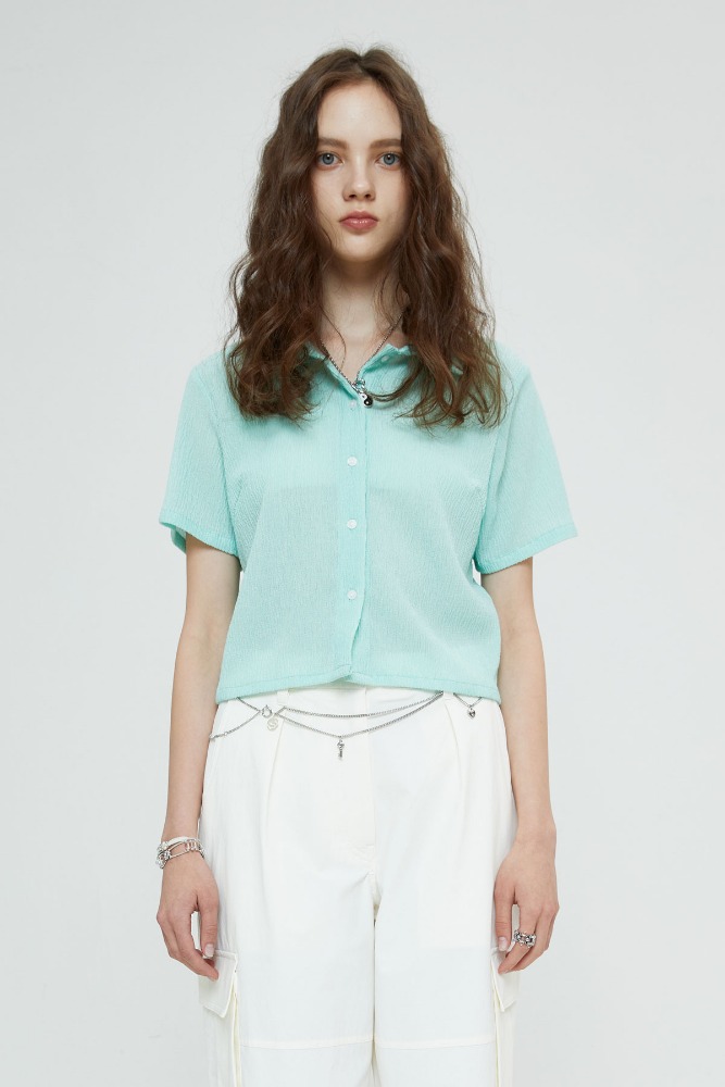 SPERONE RELAXED CRINKLE SHIRT [MINT]
